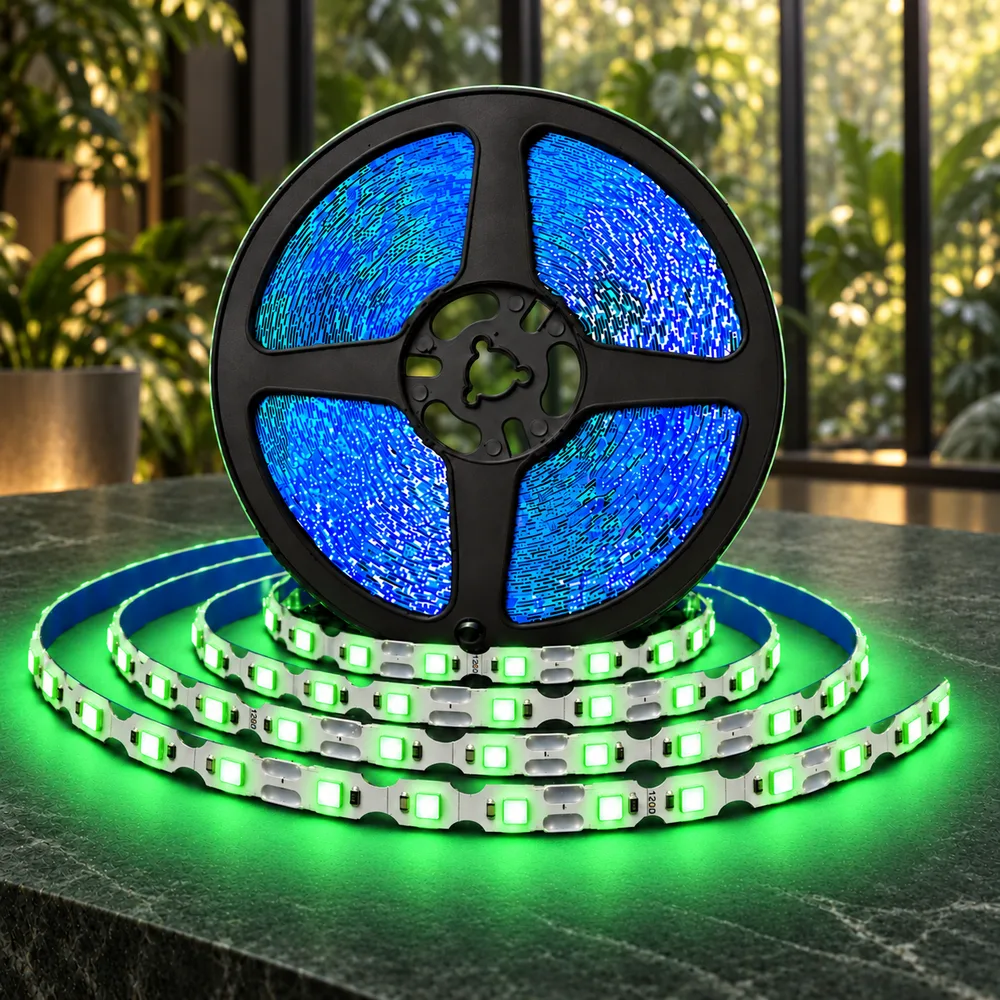 Светодиодная лента для неона, цвет зеленый LSFN-2835-12V-8W-120LED-G-10ММ-IP65-МЕN