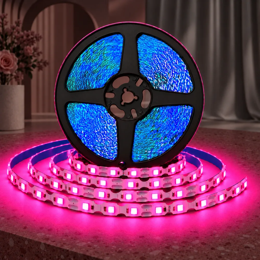 Светодиодная лента для неона, цвет розовый LSFN-2835-12V-8W-120LED-P-10ММ-IP65-МЕN
