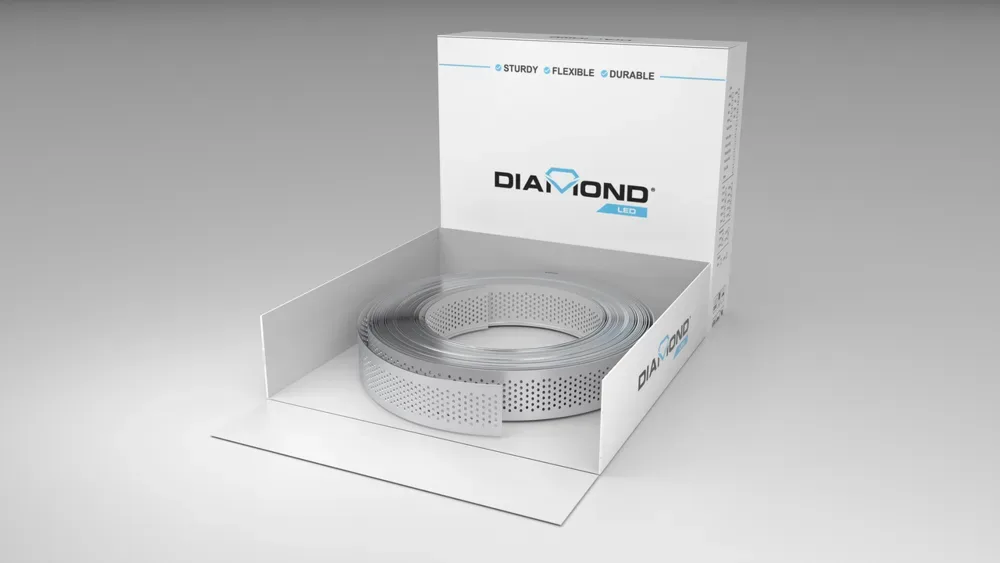 Перфорированный алюминиевый профиль PERFORATED-8cm/06mm-серебристый-DL